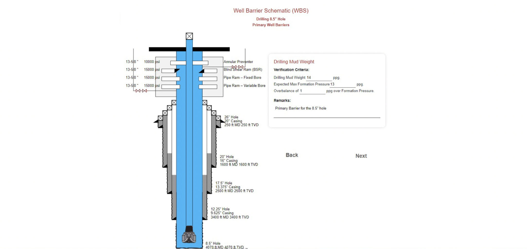Primary Well Barriers (Image shown for Drilling)